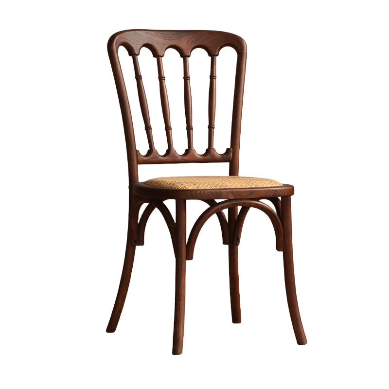 Moderne stijl eetkamerstoel massief houten lat achterzijde stoel voor eetkamer