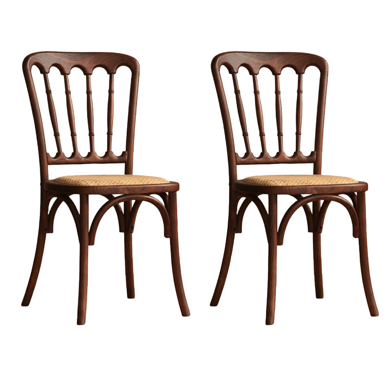 Moderne stijl eetkamerstoel massief houten lat achterzijde stoel voor eetkamer