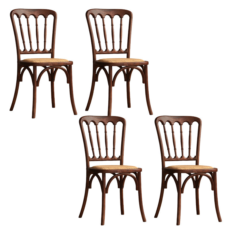 Moderne stijl eetkamerstoel massief houten lat achterzijde stoel voor eetkamer