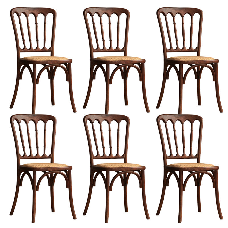 Moderne stijl eetkamerstoel massief houten lat achterzijde stoel voor eetkamer