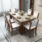 Mesa de comedor rectangular contemporánea Colección de comedor de mármol con 4 pies