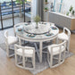 Faux Marble Dining Table Round Pedestal Dining Site Table for Home