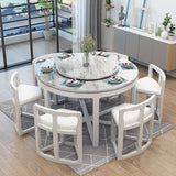 Faux Marble Dining Table Round Pedestal Dining Site Table for Home