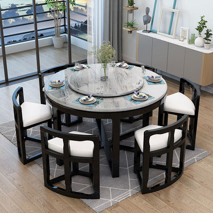 Faux Marble Dining Table Round Pedestal Dining Site Table for Home
