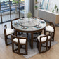 Faux Marble Dining Table Round Pedestal Dining Site Table for Home