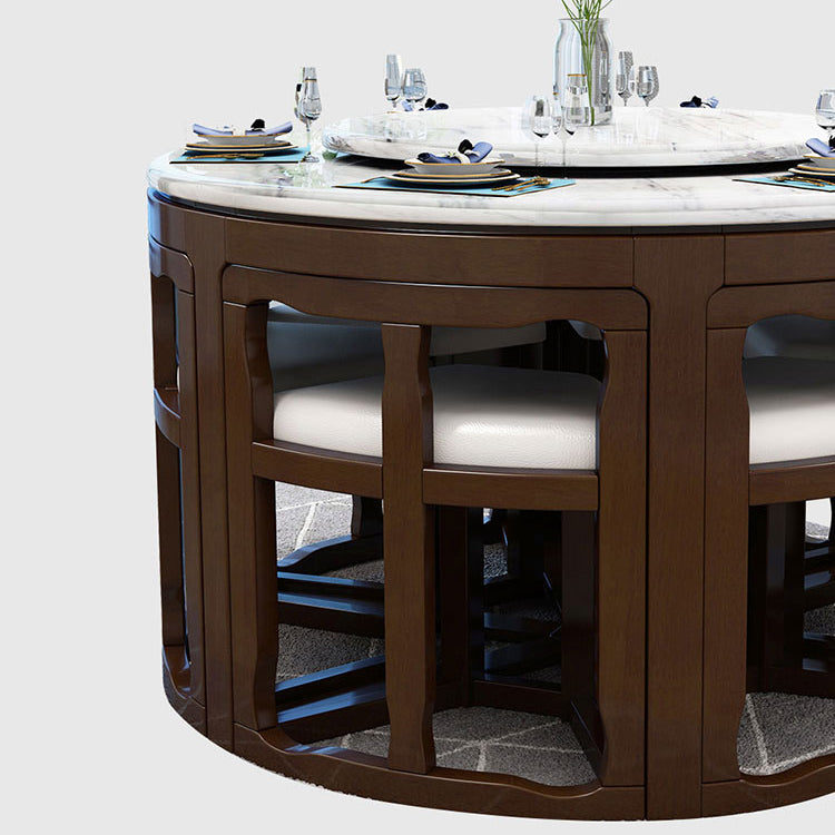 Faux Marble Dining Table Round Pedestal Dining Site Table for Home