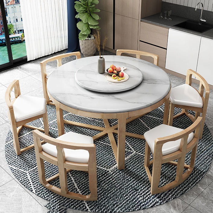 Faux Marble Dining Table Round Pedestal Dining Site Table for Home
