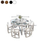 Faux Marble Dining Table Round Pedestal Dining Site Table for Home