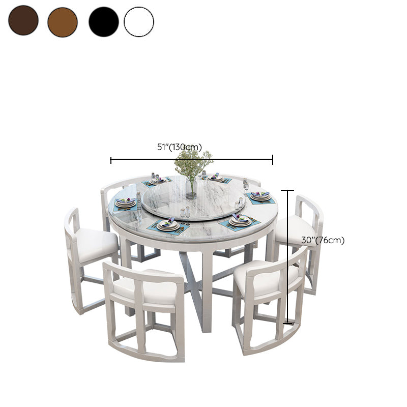 Faux Marble Dining Table Round Pedestal Dining Site Table for Home