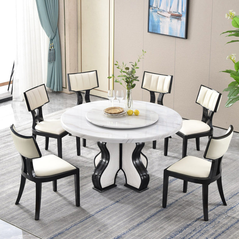 Round Table Convertible Dining Table for Kitchen Dining Room Without Chairs Clearhalo 'Dining Tables & Seating' 'Dining Tables' 'dining_table' 'furn' 'furn_dining_table' 'Furniture' 'Kitchen & Dining Furniture' 7418325