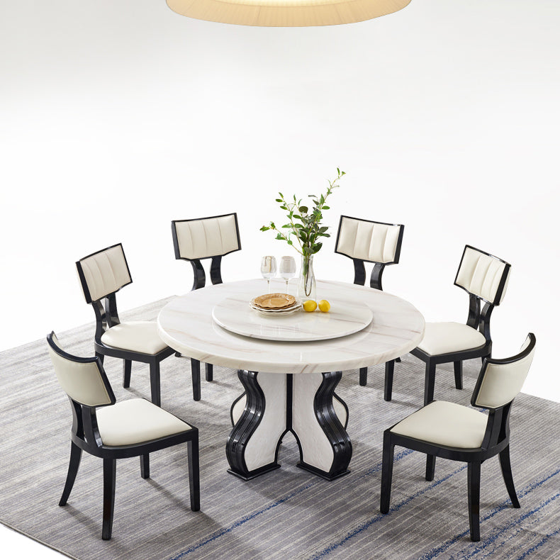 Round Table Convertible Dining Table for Kitchen Dining Room Clearhalo 'Dining Tables & Seating' 'Dining Tables' 'dining_table' 'furn' 'furn_dining_table' 'Furniture' 'Kitchen & Dining Furniture' 7418326