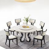 Round Table Convertible Dining Table for Kitchen Dining Room Clearhalo 'Dining Tables & Seating' 'Dining Tables' 'dining_table' 'furn' 'furn_dining_table' 'Furniture' 'Kitchen & Dining Furniture' 7418326