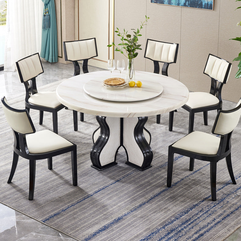 Round Table Convertible Dining Table for Kitchen Dining Room Clearhalo 'Dining Tables & Seating' 'Dining Tables' 'dining_table' 'furn' 'furn_dining_table' 'Furniture' 'Kitchen & Dining Furniture' 7418327