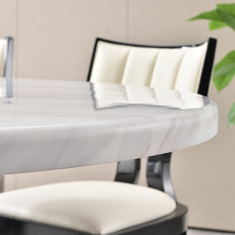 Round Table Convertible Dining Table for Kitchen Dining Room Clearhalo 'Dining Tables & Seating' 'Dining Tables' 'dining_table' 'furn' 'furn_dining_table' 'Furniture' 'Kitchen & Dining Furniture' 7418328