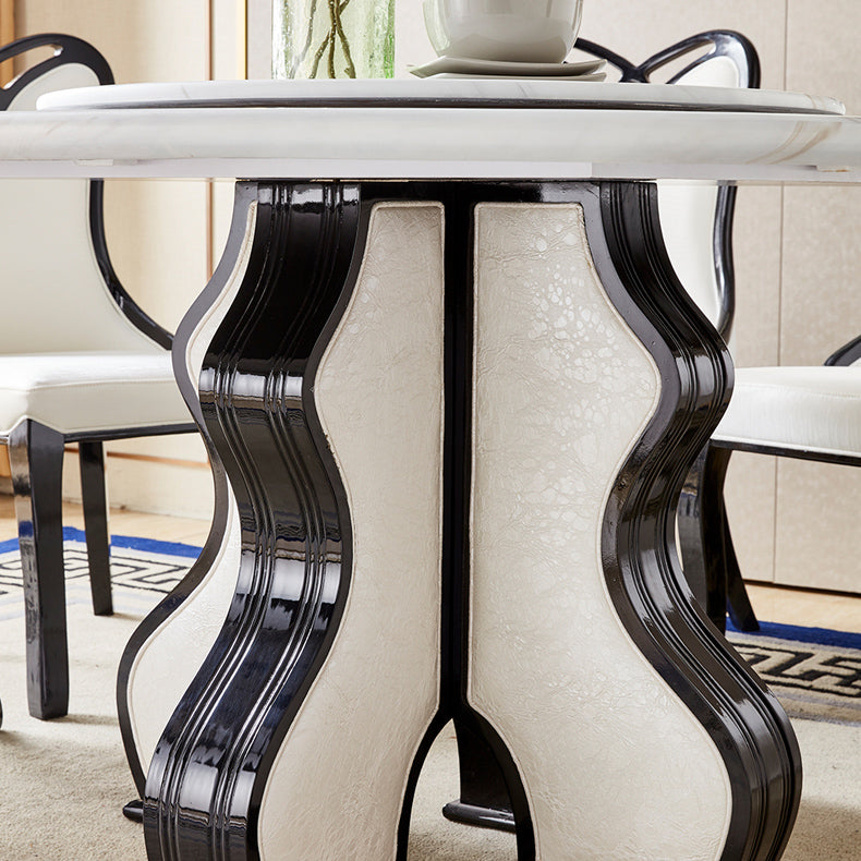 Round Table Convertible Dining Table for Kitchen Dining Room Clearhalo 'Dining Tables & Seating' 'Dining Tables' 'dining_table' 'furn' 'furn_dining_table' 'Furniture' 'Kitchen & Dining Furniture' 7418331