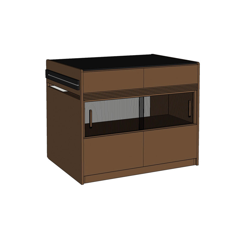 Salle à manger table de cuisine de cuisine table de préparation en bois moderne avec tiroir