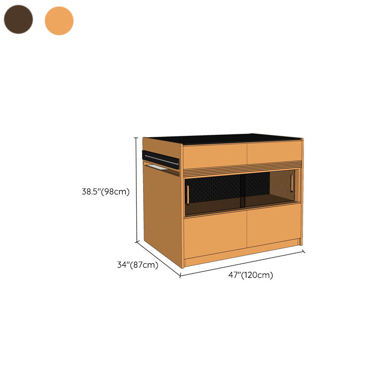 Mesa de cocina del comedor Mesa de preparación de madera moderna con cajón