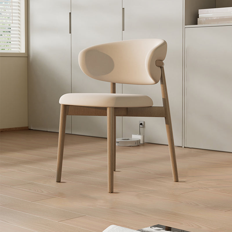 Solid Wood Dining Stools Low Back Upholstered Bar Stools with Footrest