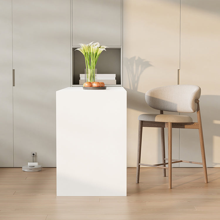 Solid Wood Dining Stools Low Back Upholstered Bar Stools with Footrest