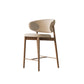 Solid Wood Dining Stools Low Back Upholstered Bar Stools with Footrest