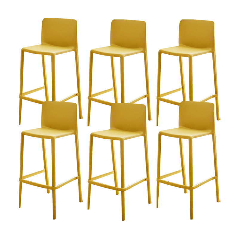 Sgabelli da pranzo in plastica senza braccio sgabelli da bar posteriore con poggiapiedi