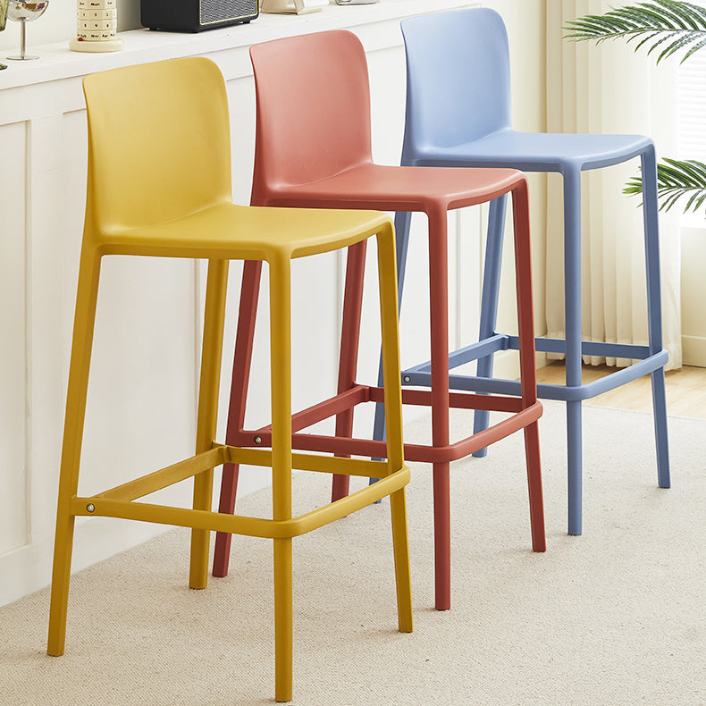 Sgabelli da pranzo in plastica senza braccio sgabelli da bar posteriore con poggiapiedi