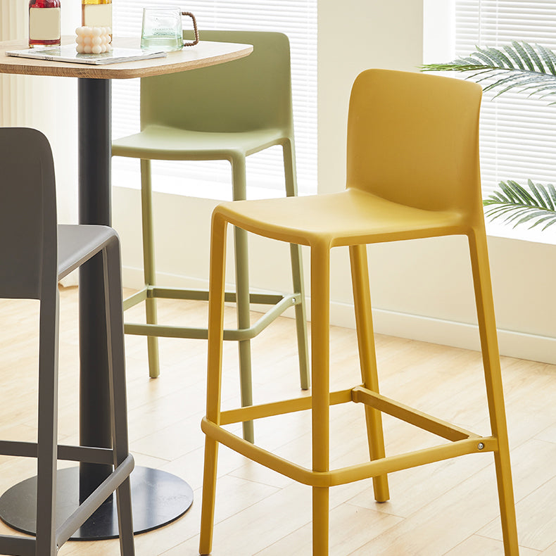 Sgabelli da pranzo in plastica senza braccio sgabelli da bar posteriore con poggiapiedi