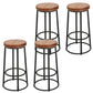 Backless Dining Stool Round Armless Bar Stool with Metal Base 4 Piece Set Non-Upholstered Clearhalo 'Bar Furniture' 'Bar Stools' 'bar_stools' 'furn' 'furn_bar_stools' 'Furniture' 'Kitchen & Dining Furniture' 7419255