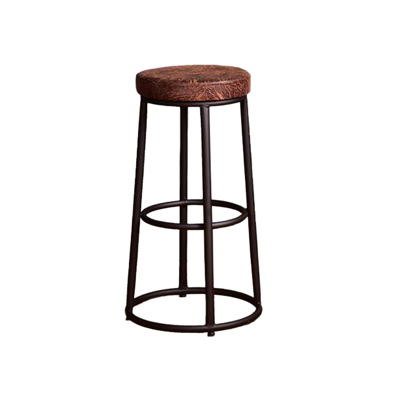 Backless Dining Stool Round Armless Bar Stool with Metal Base 1 Piece Upholstered Clearhalo 'Bar Furniture' 'Bar Stools' 'bar_stools' 'furn' 'furn_bar_stools' 'Furniture' 'Kitchen & Dining Furniture' 7419261