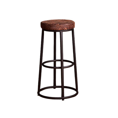 Backless Dining Stool Round Armless Bar Stool with Metal Base 1 Piece Upholstered Clearhalo 'Bar Furniture' 'Bar Stools' 'bar_stools' 'furn' 'furn_bar_stools' 'Furniture' 'Kitchen & Dining Furniture' 7419261