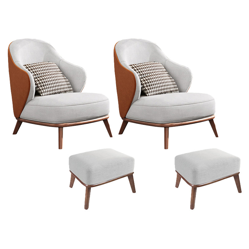 Sedia alare contemporanea con 4 gambe in legno massiccio e schiena stretta