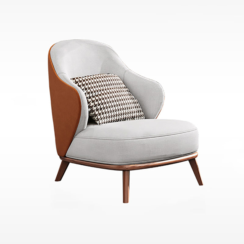 Sedia alare contemporanea con 4 gambe in legno massiccio e schiena stretta