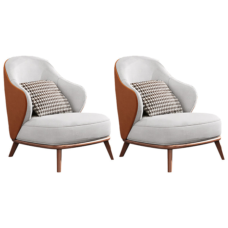 Sedia alare contemporanea con 4 gambe in legno massiccio e schiena stretta