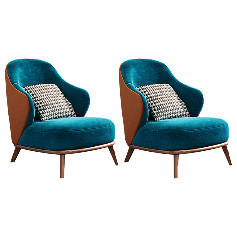 Sedia alare contemporanea con 4 gambe in legno massiccio e schiena stretta