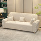 Contemporary 3 Seater Faux Leather Sofa Solid Color Flared Arm Sofa
