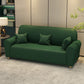 Contemporary 3 Seater Faux Leather Sofa Solid Color Flared Arm Sofa