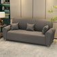Contemporary 3 Seater Faux Leather Sofa Solid Color Flared Arm Sofa