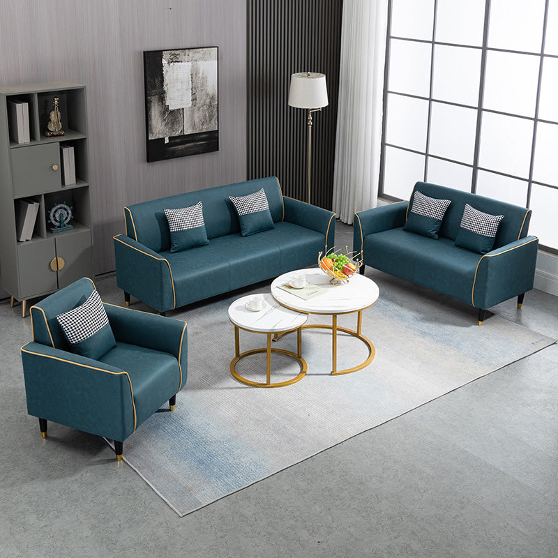 25.59" Wide Faux Leather Loveseat Square Arm Sofa for Living Room Clearhalo 'furn' 'furn_sofas' 'Furniture' 'Living Room Furniture' 'Sofa' 'sofas' 7419458