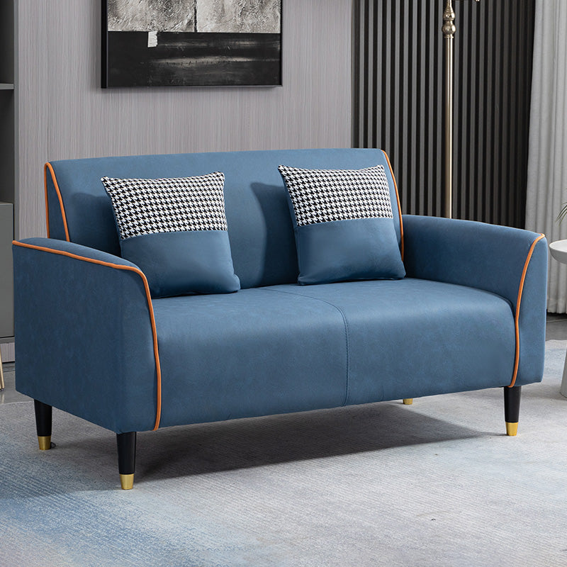 25.59" Wide Faux Leather Loveseat Square Arm Sofa for Living Room Blue-Orange Clearhalo 'furn' 'furn_sofas' 'Furniture' 'Living Room Furniture' 'Sofa' 'sofas' 7419469