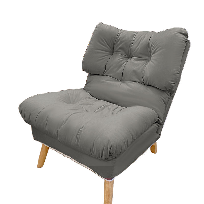 Scandinavian Standard Recliner Wooden Solid Color Indoor with Footrest Tech Cloth Gray Without Ottoman Clearhalo 'Chairs & Seating' 'furn' 'furn_recliners' 'Furniture' 'Living Room Furniture' 'Recliners' 7419476