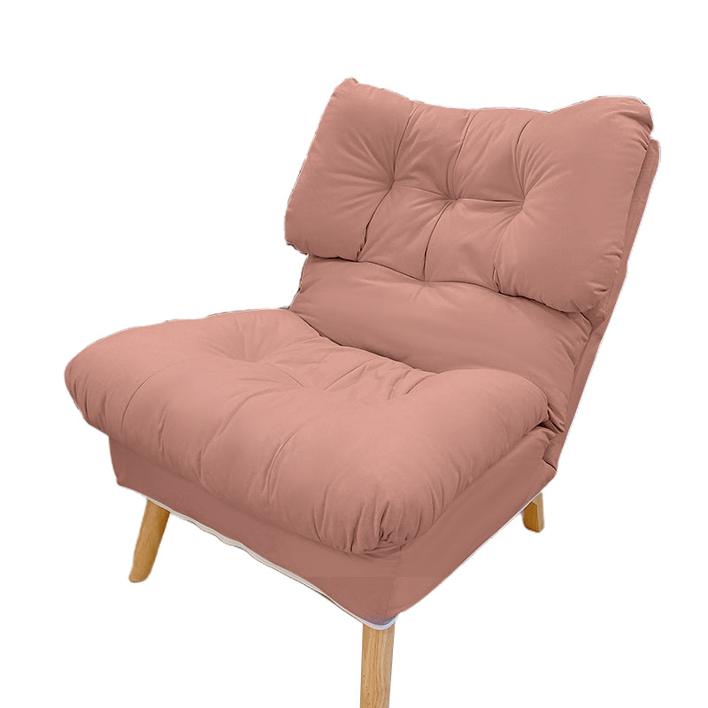 Scandinavian Standard Recliner Wooden Solid Color Indoor with Footrest Tech Cloth Pink Without Ottoman Clearhalo 'Chairs & Seating' 'furn' 'furn_recliners' 'Furniture' 'Living Room Furniture' 'Recliners' 7419481