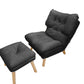 Scandinavian Recliner in legno Solido Colore interno con poggiapiedi