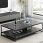 Rectangle Cocktail Table Frame Single Coffee Table with Shelf Clearhalo 'Coffee & Accent Tables' 'Coffee Tables' 'coffee_tables' 'furn' 'furn_coffee_tables' 'Furniture' 'Living Room Furniture' 7419505