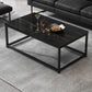 Rectangle Cocktail Table Frame Single Coffee Table with Shelf 31.5"L x 16"W x 16.5"H Black Shelves Not Included Clearhalo 'Coffee & Accent Tables' 'Coffee Tables' 'coffee_tables' 'furn' 'furn_coffee_tables' 'Furniture' 'Living Room Furniture' 7419509