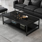 Rectangle Cocktail Table Frame Single Coffee Table with Shelf Clearhalo 'Coffee & Accent Tables' 'Coffee Tables' 'coffee_tables' 'furn' 'furn_coffee_tables' 'Furniture' 'Living Room Furniture' 7419510