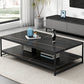 Rectangle Cocktail Table Frame Single Coffee Table with Shelf Clearhalo 'Coffee & Accent Tables' 'Coffee Tables' 'coffee_tables' 'furn' 'furn_coffee_tables' 'Furniture' 'Living Room Furniture' 7419511