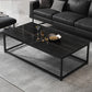 Rectangle Cocktail Table Frame Single Coffee Table with Shelf 55"L x 24"W x 16.5"H Black Shelves Not Included Clearhalo 'Coffee & Accent Tables' 'Coffee Tables' 'coffee_tables' 'furn' 'furn_coffee_tables' 'Furniture' 'Living Room Furniture' 7419514