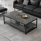 Rectangle Cocktail Table Frame Single Coffee Table with Shelf 39.5"L x 19"W x 16.5"H Grey Shelves Included Clearhalo 'Coffee & Accent Tables' 'Coffee Tables' 'coffee_tables' 'furn' 'furn_coffee_tables' 'Furniture' 'Living Room Furniture' 7419516
