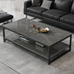 Rectangle Cocktail Table Frame Single Coffee Table with Shelf 47"L x 24"W x 16.5"H Grey Shelves Included Clearhalo 'Coffee & Accent Tables' 'Coffee Tables' 'coffee_tables' 'furn' 'furn_coffee_tables' 'Furniture' 'Living Room Furniture' 7419517