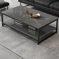 Rectangle Cocktail Table Frame Single Coffee Table with Shelf 55"L x 24"W x 16.5"H Grey Shelves Included Clearhalo 'Coffee & Accent Tables' 'Coffee Tables' 'coffee_tables' 'furn' 'furn_coffee_tables' 'Furniture' 'Living Room Furniture' 7419519